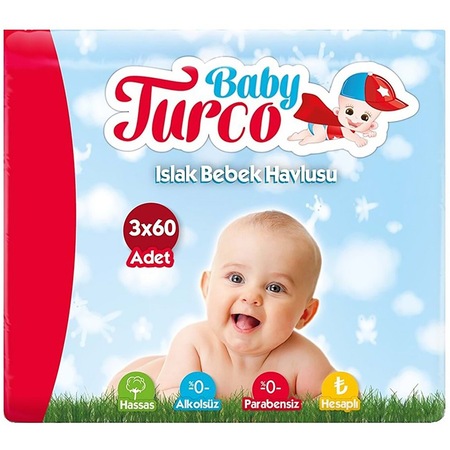 Baby Turco Bebek Islak Mendil 3x60 Adet BBT22