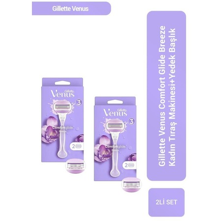 Gillette Venus Comfort Glide Breeze Tıraş Makinesi + 2 Adet Yedek Başlık 2'li