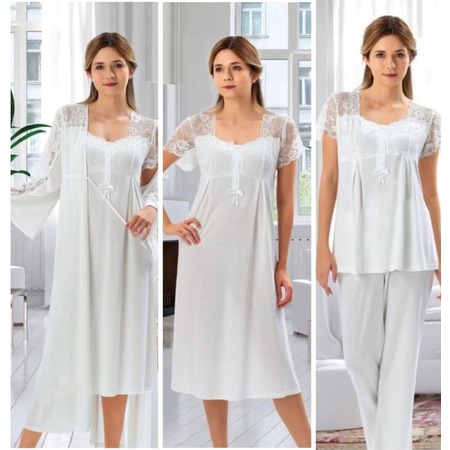 Duchesse 42008 Lohusa 4 Lü Pijama Gecelik Sabahlık Tk 001