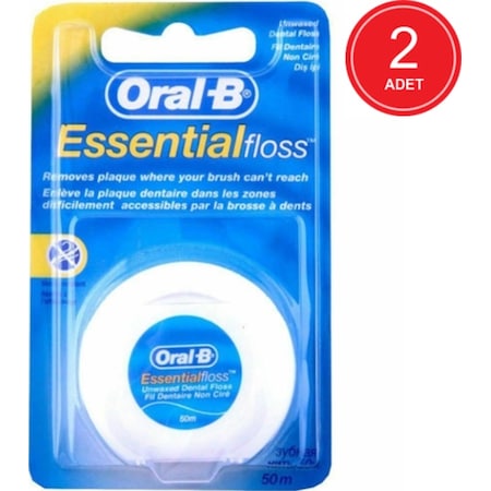 Oral-B Essential Floss Mumsuz Diş İpi 50 M x 2 Paket