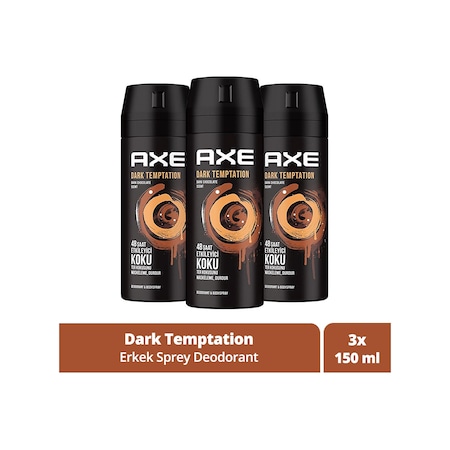 Axe Dark Temptation 48H Erkek Sprey Deodorant 3 x 150 ML