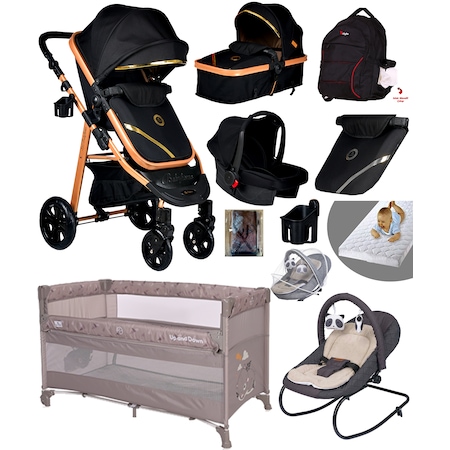 Baby Home 940 Travel Sistem Bebek Arabası Lorelli Anne Yanı Oyun Parkı Beşik Ve Sallanır Ana Kucağı