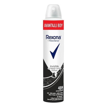 Rexona Invisible Black+White Kadın Sprey Deodorant 200 ML