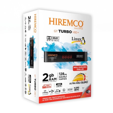 Hiremco Turbo V8D+ Linux 2023 Uydu Alıcısı