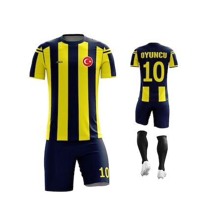 Acr Giyim Kişiye Özel Futbol Forması - Dizayn : Sarı - Lacivert