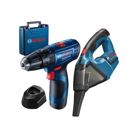 Bosch Professional GSB 120-Li 2Ah Çift Akülü Darbeli Delme Vidalama + GAS 12V Süpürge Solo - 0615990M45