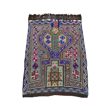 El Dokuma Sıfır Mut Kilimi 105x130 Renkli Kök Boya Kilim