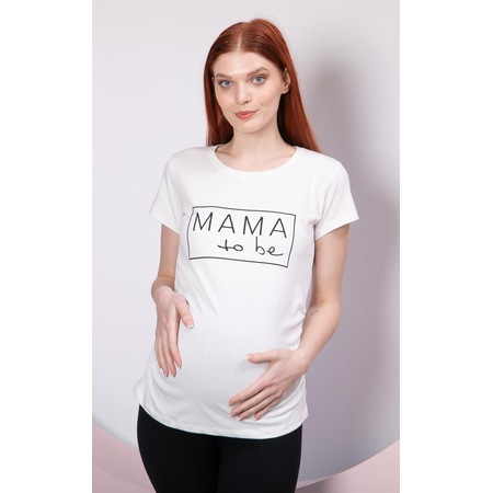 Gör&sin Mama To Be Baskılı Beyaz Hamile Tişört
