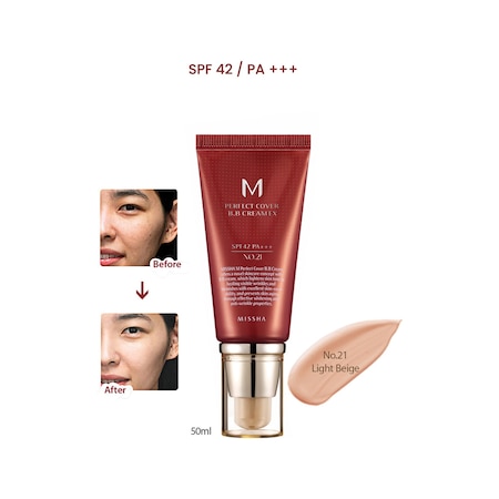 Missha Yoğun Kapatıcılık Sunan BB Krem M Perfect Cover BB Cream Ex No: 21