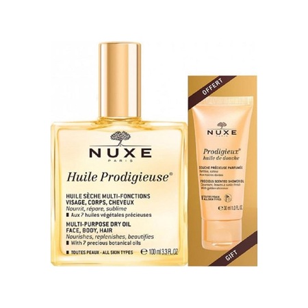 Nuxe Prodigieux Duş Jeli 30 ML + Huile Prodigieuse Çok Amaçlı Kuru Yağ 100 ML