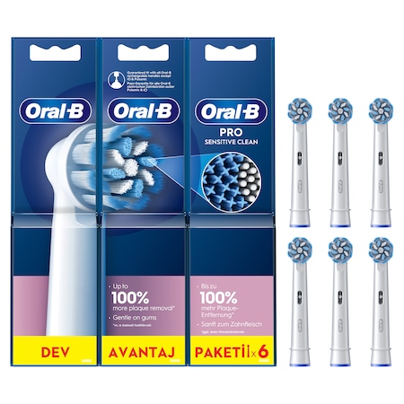 Oral-B Pro Sensitive Clean 6'lı Diş Fırçası Yedek Başlığı