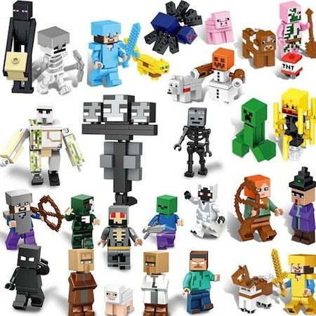 29 Adet Minecraft Bina Oyuncakları Oyun Karakteri Minifigures Kitleri