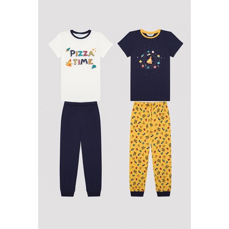 Penti Erkek Çocuk Galaxy Pizza Çok Renkli 2li Pijama Takımı