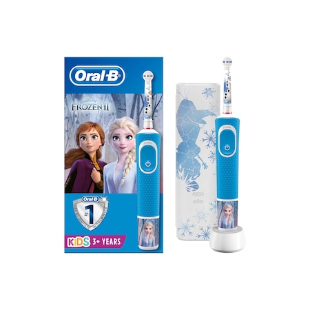 Oral-B Çocuklar İçin Şarj Edilebilir Diş Fırçası D100 Frozen Özel Seri + Seyahat Kabı