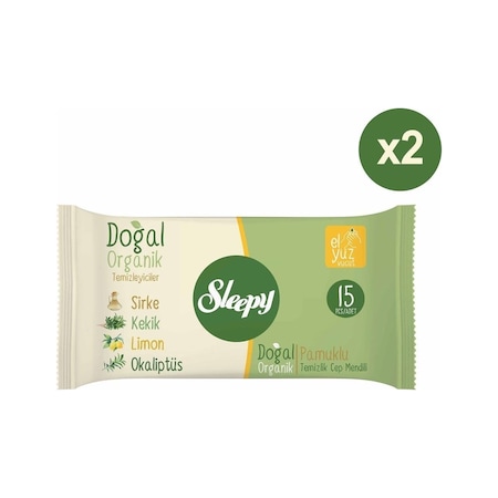 Sleepy Doğal Organik Temizlik Cep Mendil 2 X 10'Lu Paket 300 Yaprak