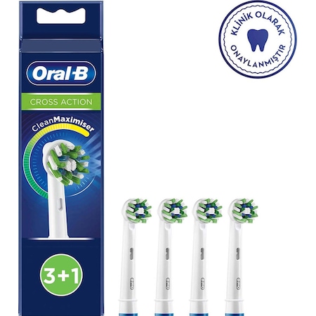 Oral-B Cross Action Clean Maximizer 3+1 Yedek Fırça Başlığı Beyaz