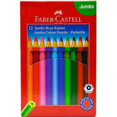 Faber Castell 12'li Jumbo Kuru Boya Kalemi