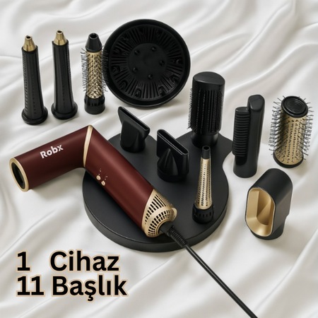 Robx 818 11 In 1 Saç Şekillendirme Ve Kurutma Çok Fonksiyonlu Ultra Set