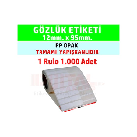 Gözlük Etiketi Saat Takı Etiketi 12X95MM 1000 Adet