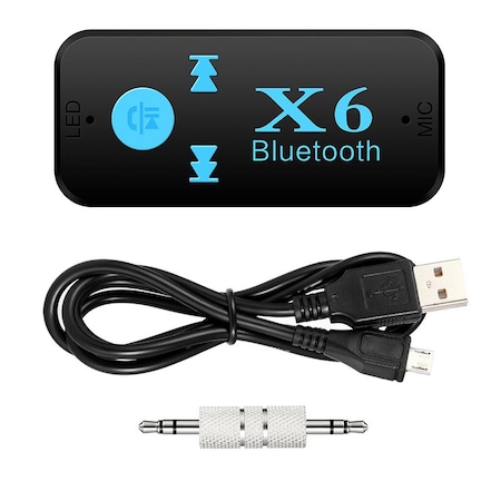 X6 Bluetooth Müzik Alıcısı 3.5 MM Aux Adaptör Araç Kiti