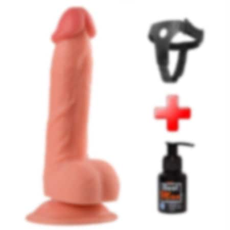 Lilitu Shop 21 cm Belden Bağlamalı Realistik Vantuzlu Dildo Penis