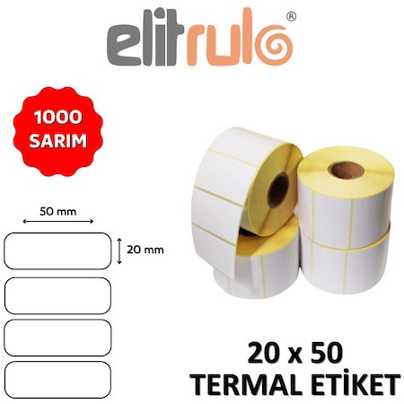 Elitrulo Barkod Etiketi 20x50 Termal - 1000 Adet