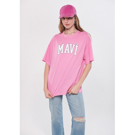 Mavi - Mavi Logo Baskılı Pembe Tişört 1600843-71032