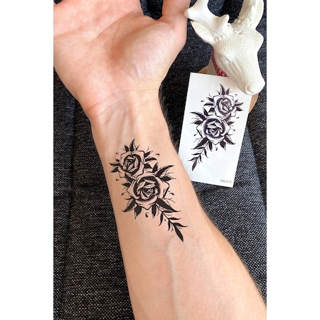 Çiçekli Gül Geçici Dövme Tattoo Şık Aksesuar