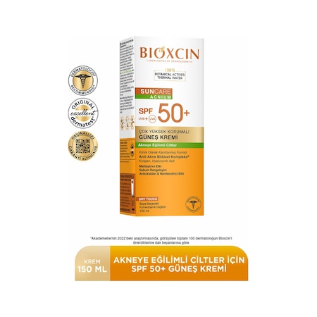 Bioxcin Akneye Eğilimli Ciltler İçin Güneş Kremi SPF50+ 150 ML