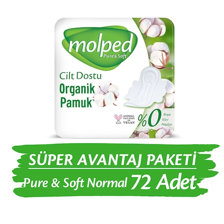 Molped Pure&Soft Hijyenik Ped Normal Süper Avantaj Paketi 72 Adet