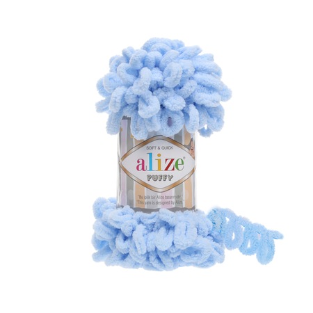Alize Puffy El Örgü İpi (5 Li Paket) - 183-Açık Mavi