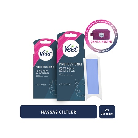 Veet Professional Hassas Ciltler Yüz Ağda Bandı 2 x 20'li