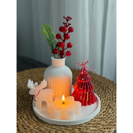 Kübra Design Candles Çam Ağaçlı Mum Seti