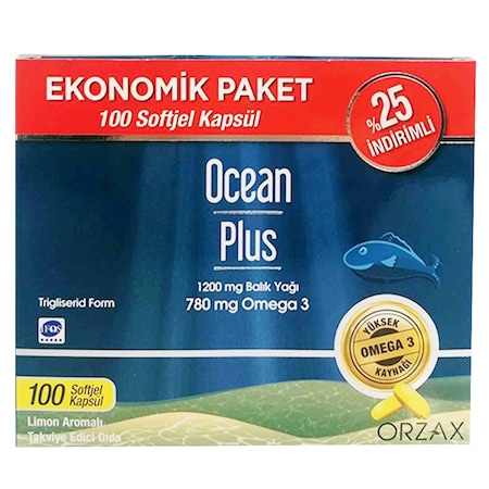 Ocean Plus Balık Yağı Omega3 1200 Mg 100 Softjel Kapsül Ekonomik Paket