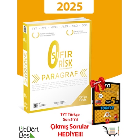 345 Paragraf Sıfır Risk 2025 Model Son 5 Yıl Tyt Türkçe Çıkmış Sorular Hediyeli