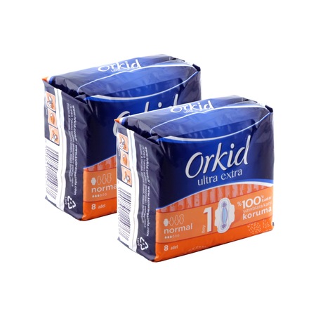 Orkid Ultra Extra Hijyenik Ped Normal 2 x 8'li