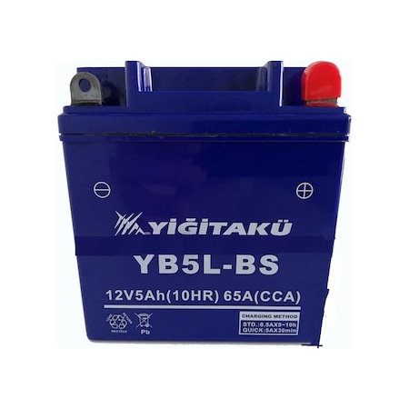 12 V 5 Ah Yiğit Akü Yb5l Bs Motorsiklet Aküsü