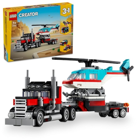 LEGO® Creator Helikopterli Açık Kasa Kamyon 31146 7+ Yaratıcı Oyuncak Yapım Seti - 270 Parça