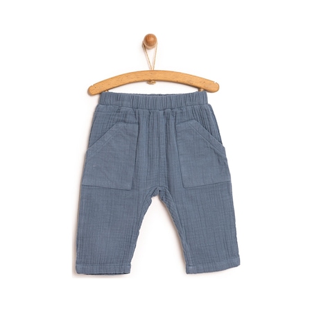 HelloBaby Basic Müslin Pantolon Erkek Bebek 24yhlbepnt014 Indigo 24YHLBEPNT014_Indigo