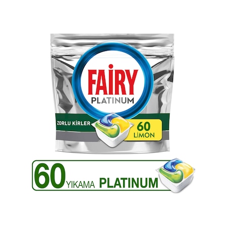 Fairy Platinum Limon Kokulu Bulaşık Makinesi Deterjanı 60 Tablet