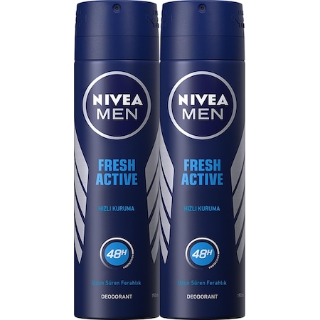 Nivea Men Fresh Active Erkek Sprey Deodorant 150 ML x 2