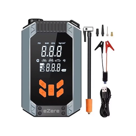 Ezere ST-9632D Taşınabilir Araç Lastik Şişirme ve Starter Akü Takviye Seti