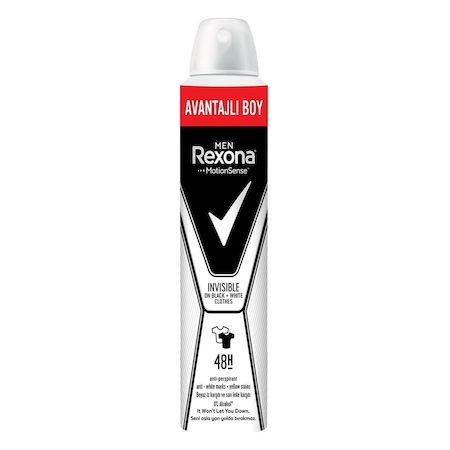 Rexona Invisible Black+White Erkek Deodorant 200 ML