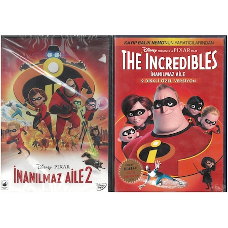 Incredibles 1-2 (İnanılmaz Aile) DVD Set Türkçe Dublaj Altyazılı