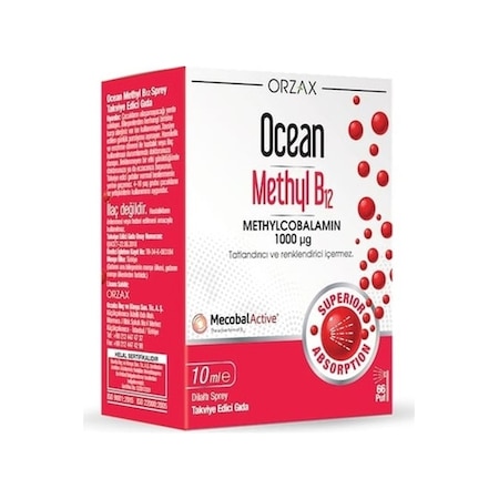 Ocean Methyl B12 1000 Mcg 10 ML Dilaltı Sprey