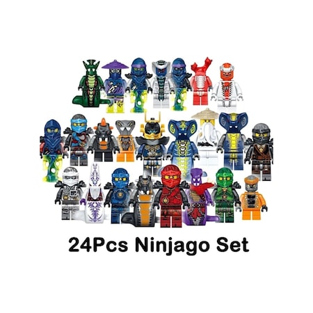 24 Adet Set Ninjago Mini Figürler Kai Jay Sensei Wu Usta Yapı Taşları Oyuncaklar