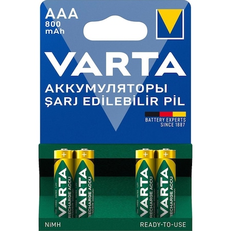 Varta 56703 800 mAh AAA Ni-MH Şarj Edilebilir İnce Kalem Pil 4'lü