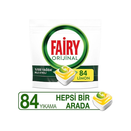 Fairy Hepsi Bir Arada Limon Kokulu Bulaşık Makinesi Deterjanı 84 Tablet