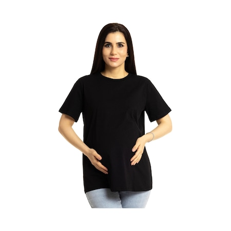 Baby Mom Hamile Basic Kısa Kol Tshirt Anne Giyim 24ybmmahkt004 Siyah 24YBMMAHKT004_Siyah