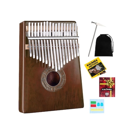 Midex Klx-553 Kalimba 1. Sınıf Maun Ağacı Mineral Çelik Paslanmaz 17 Tuş Tam Set